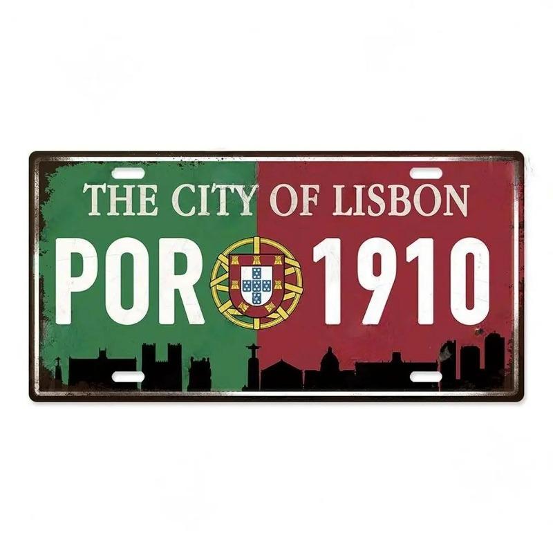 Retro Car 2D Metal Sign, Aluminum Wall Decor 15x30cm