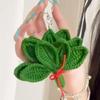 Hand-Crocheted Pomelo Leaf Keyring Diy Yarn Green Leaf Keychain For Dispelling Bad Luck Home Bedroom Decoration Birthday Gift