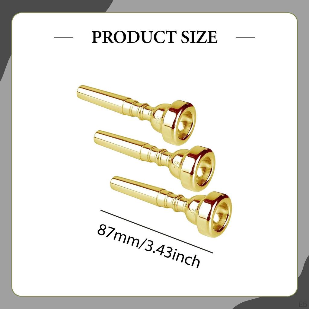 3 Pieces Trumpet Mouthpieces for Professional , Beginner 7C 5C 3C Mouthpiece Set