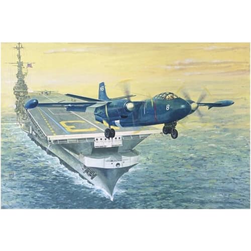 Roden 1/72 Scale US Navy North American AJ-1 Savage Carrier-Based Attack Aircraft with Nuclear Bomb, Plastic Model Kit RE72063, Molded in Color
