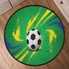 Sports Balls Soccer Balls Round Rug,Washable Soft Circular Floor Mat, Non Slip Low Pile Area Rugs for Kids Room Bedroom Bathroom