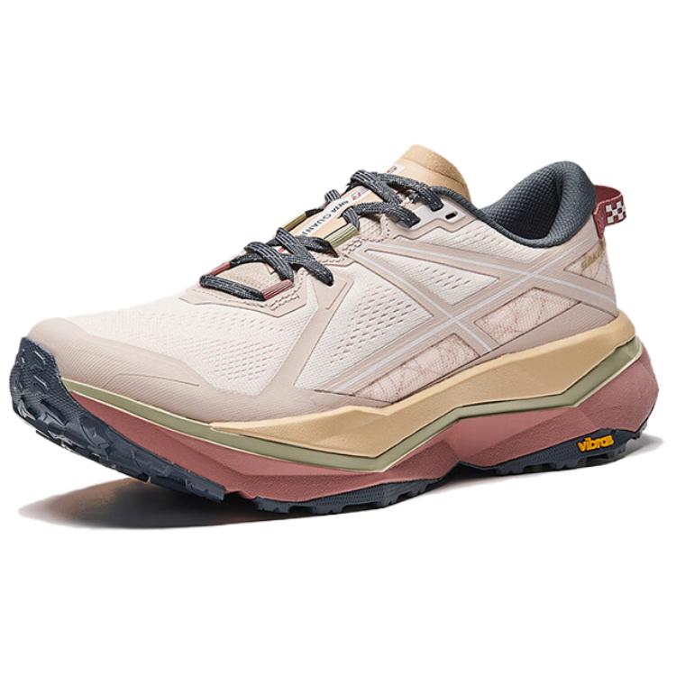 Anta Slip Resistant Abrasion Resistant Cushioning Low top Carbon Plate Trail Running Shoes Women's White Brown Sneakers 122515516A-2