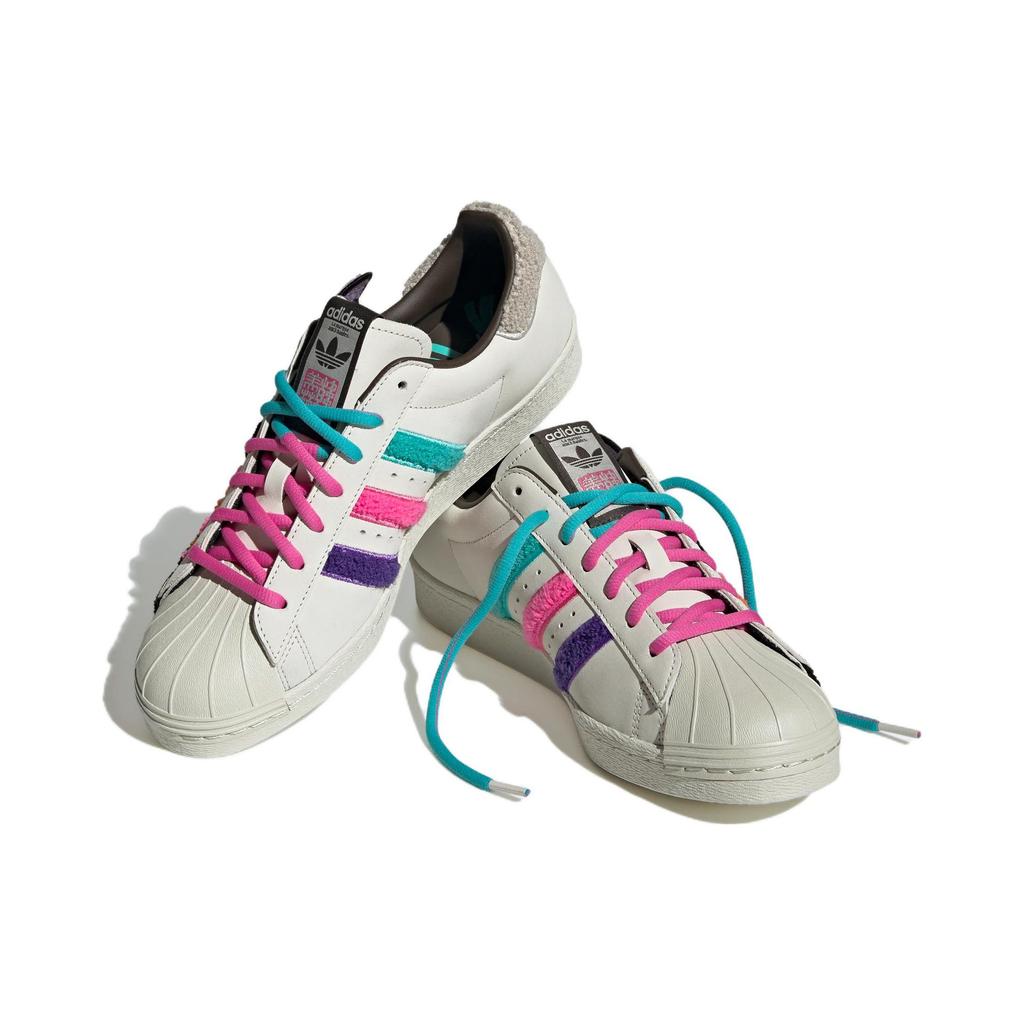 Adidas Originals Han Meilin X  Superstar 80S Rooster Leather Low-Top Sneakers Unisex Sneakers White Black Pink ID4386