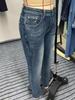 European & American Cross-Border Mid-Waist Washed Stretch Butt-Lifting Women's Skinny Jeans
