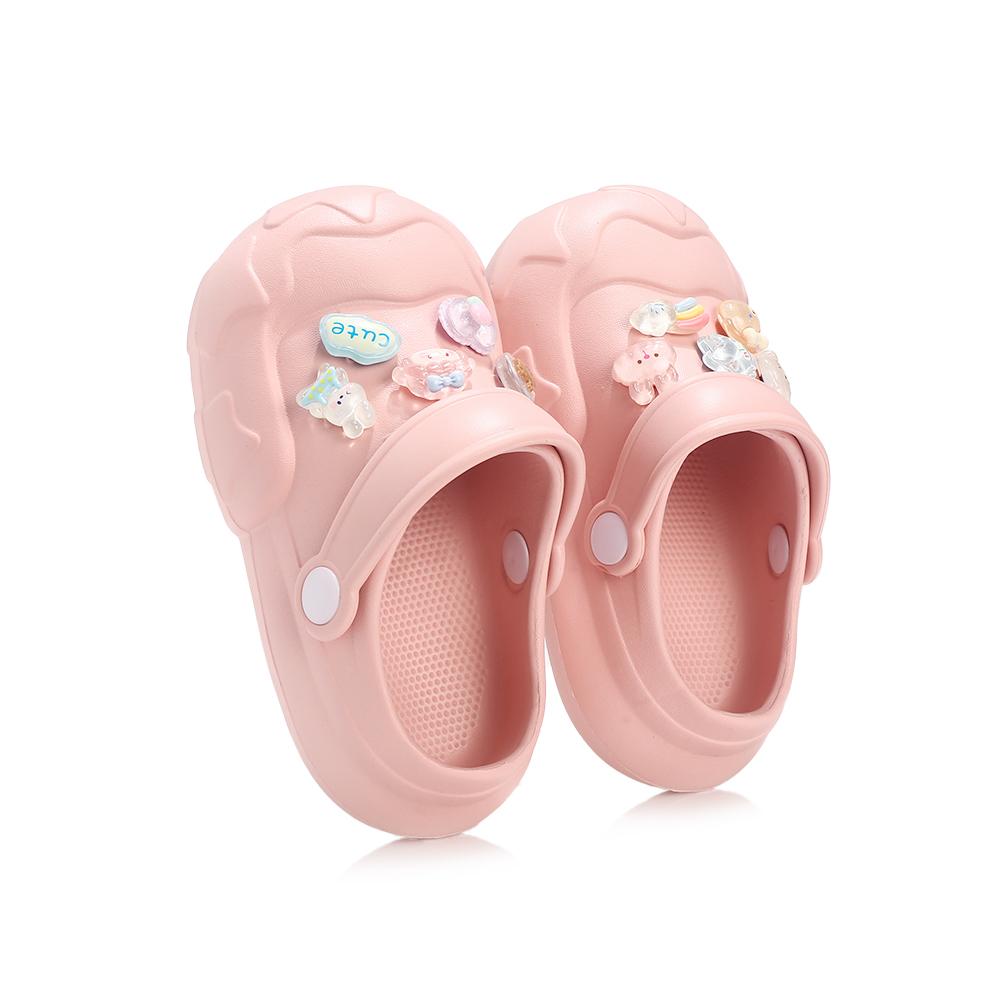 

Toddler Cute Rabbit Garden Girls Slip-On Shoes New Summer Lightweight Outdoor Slippers Sandals Children s Beach Pool Shoes 18-19(Inner14.5cm) рожевий