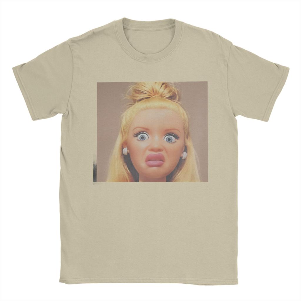 Funny Doll Print Pure Cotton T Shirt For Couple Summer  Y2K Basic TShirts ONeck Trending Tee Shirt Oversized Design Tops