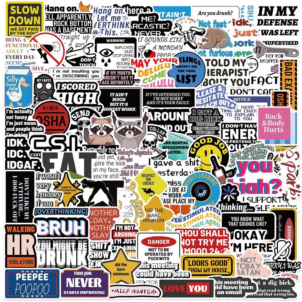 100 Fun Prank Meme Stickers Decorate Guitar Laptop Suitcase DIY Waterproof