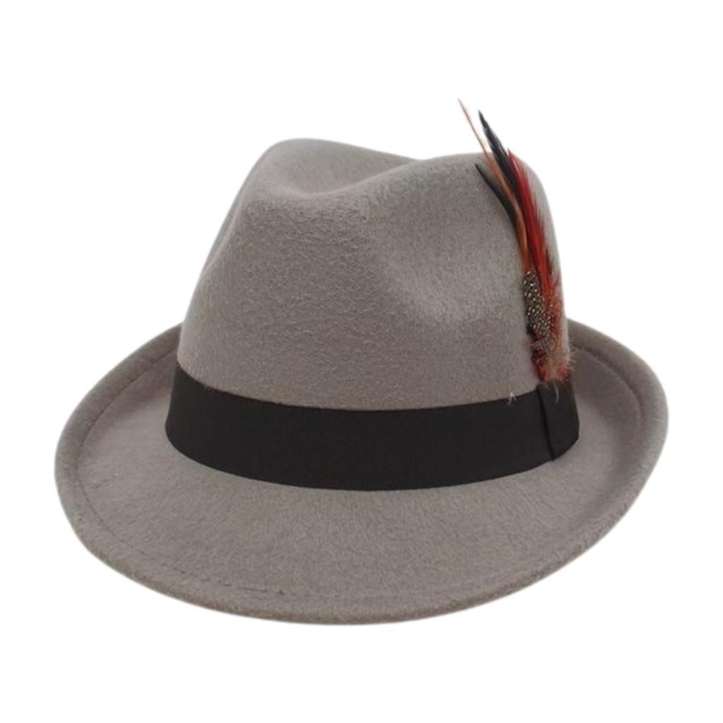 Feather Top Hat Curled Retro Hat British Jazz Hat