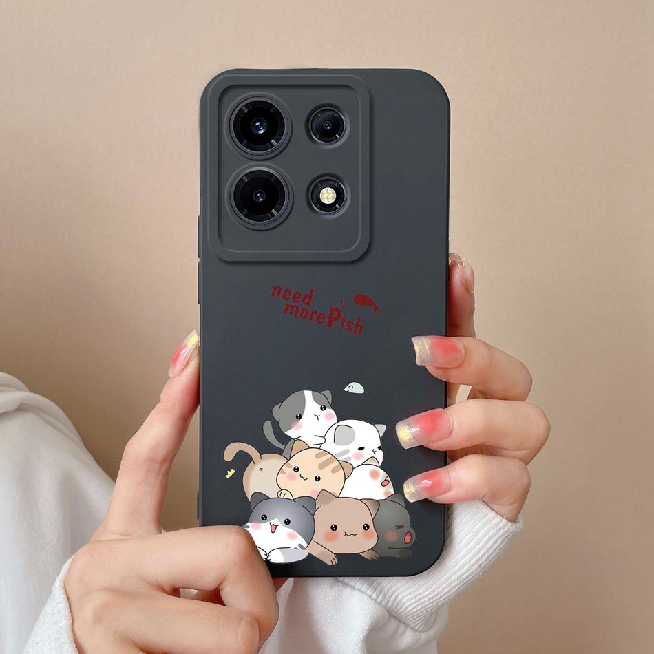 For Infinix Note 30 Pro Vip 30i Phone Case Cartoon Liquid Silicone Full Coverage Anti Drop Bumper For Infinix Note30 30Pro Funda