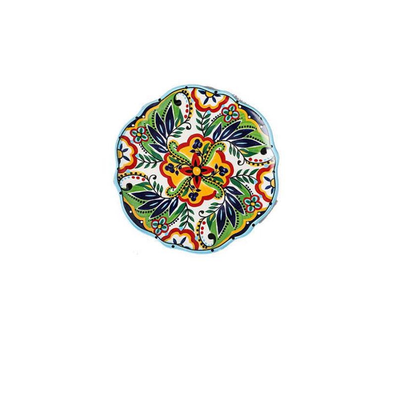 

Керамическая тарелка Богемная тарелка Домашняя креативная тарелка в стиле вестерн Тарелка для стейка Рисовая тарелка Декоративная тарелка Подглазурная тарелка 9