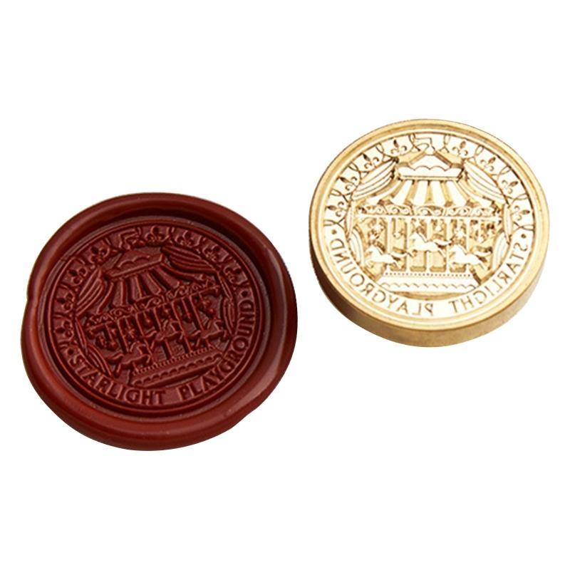 30mm Round Seal Stamp Head Antique Metal Seal Stamp Head for Seal Letter Envelope Card Scrapbooking Craft Embellishment