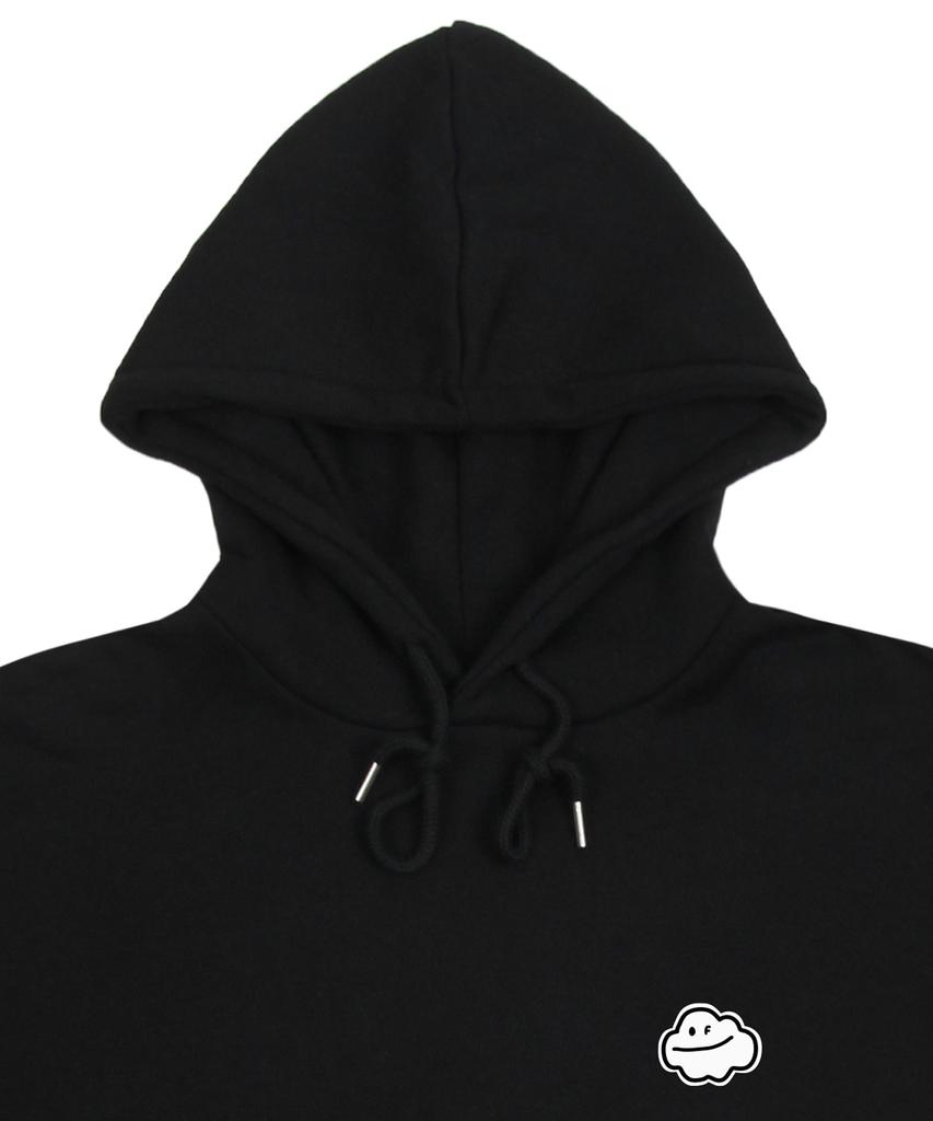 [Unisex] Small Cloud Smile Hoodie_Black