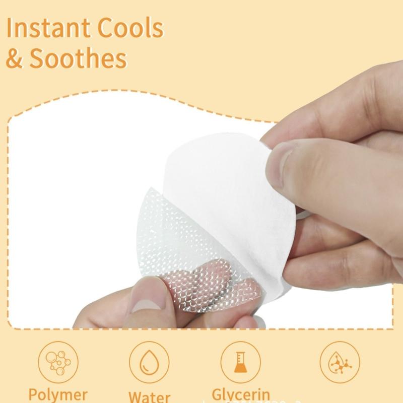 10 unidades Almofadas de Gel Calmante para Seios para Mães Lactantes Confortáveis Adesivos de Gel Refrescantes Reutilizáveis Acessórios para Cuidados Maternos
