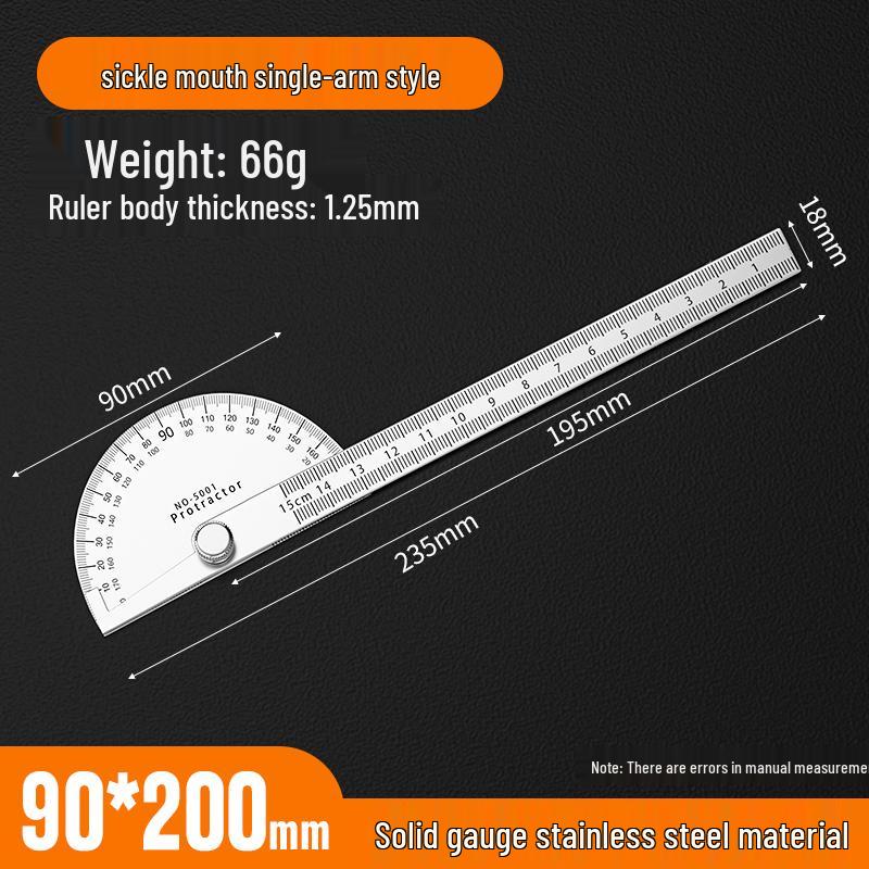 Multifunctional High-Precision Protractor: Angle, Square, Triangle, and Angle Gauge for Woodworking and Industrial Measurement.