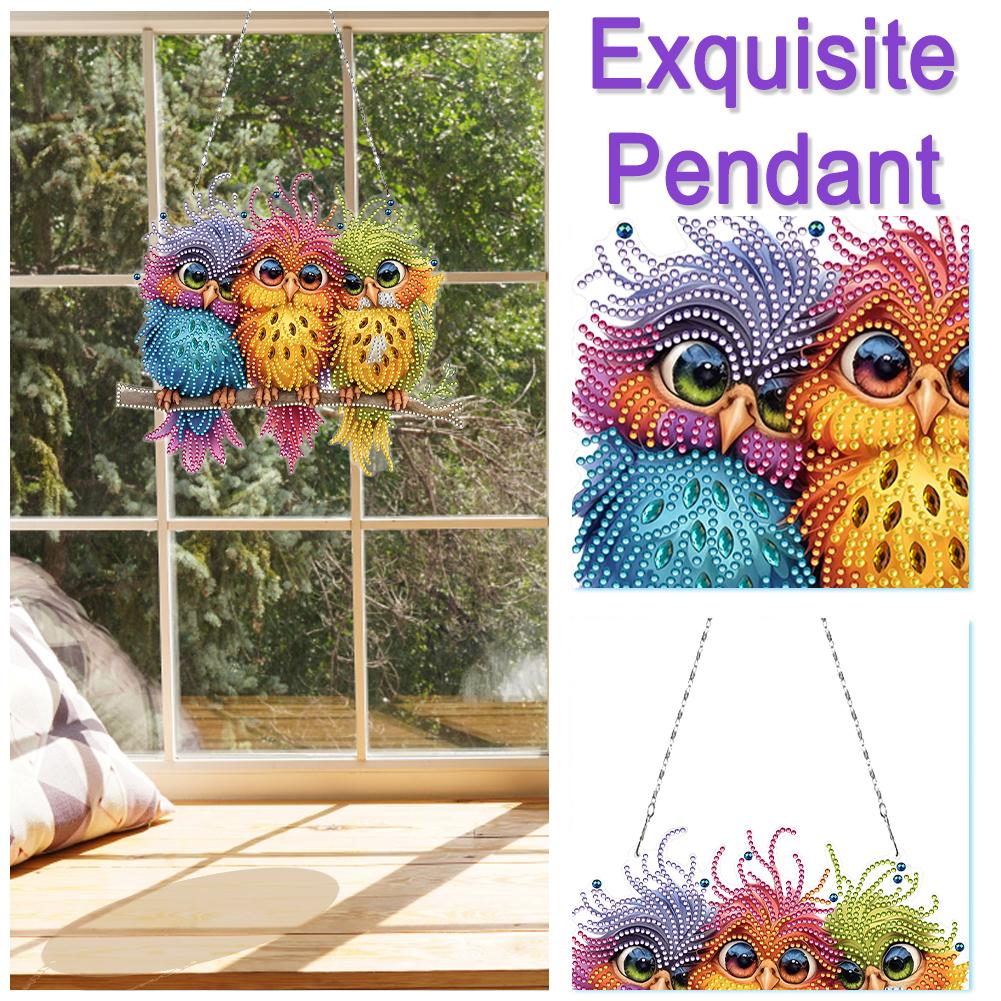 Acrylic Special Shape Flower Mask 5D DIY Diamond Painting Dots Pendant Rhinestone Diamond Art Pendants for Garden Window Decor