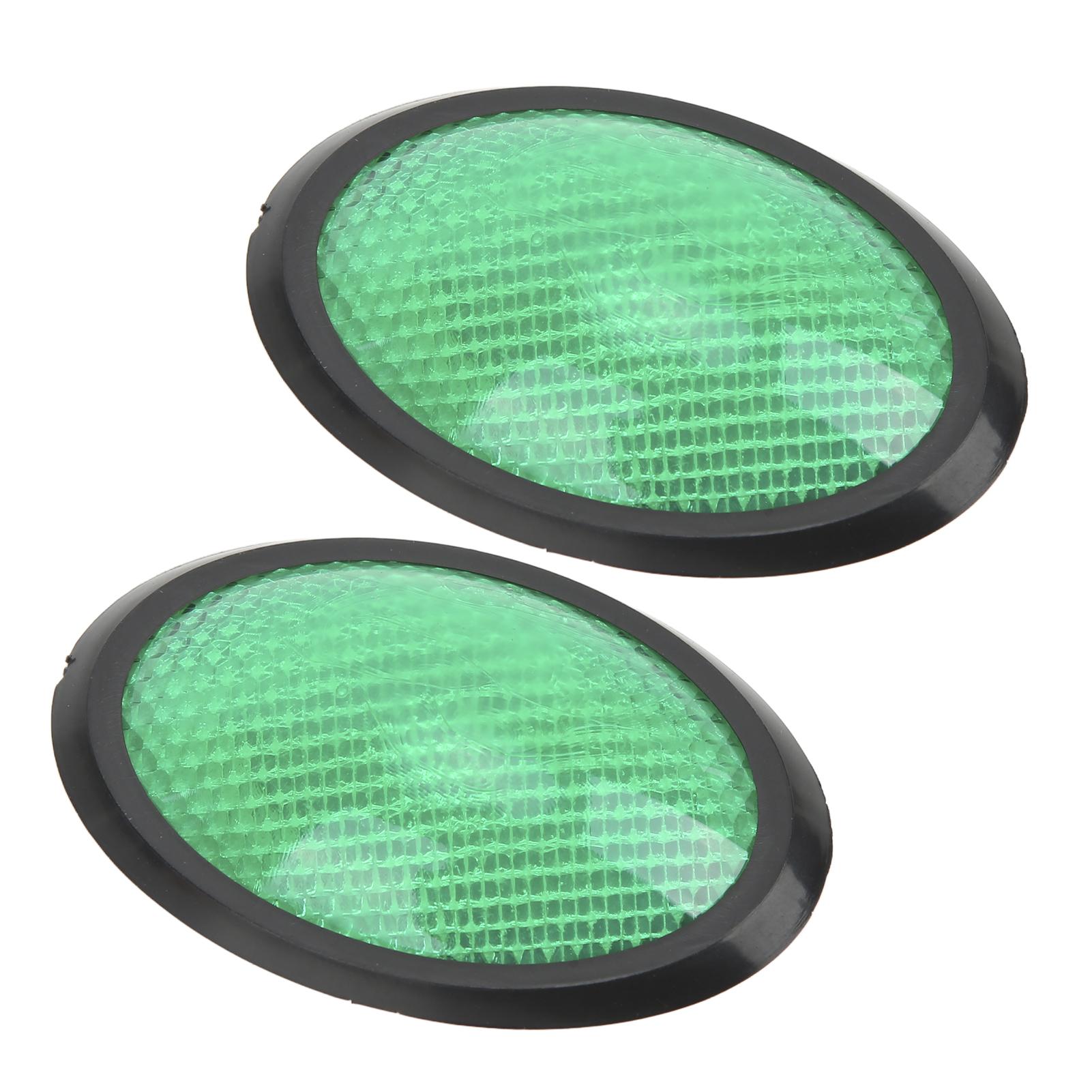 

2 шт. Универсальная светоотражающая наклейка Зеленые овальные предупреждающие светоотражатели для автомобилей, мотоциклов, грузовиков