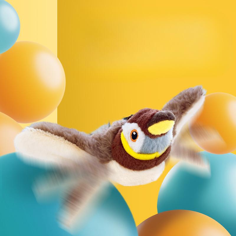 Pluszowa zabawka akumulatorowa Flapper Bird elektryczna zabawka dla kota dla psa samodzielna symulacja kraba huśtający się ptak