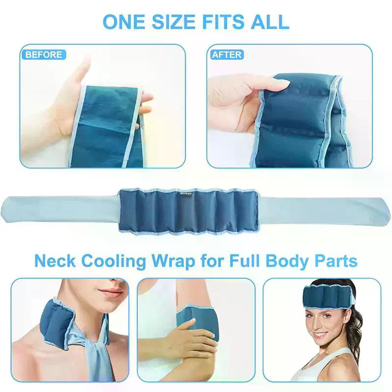 1Pcs 35*9cm Summer Neck Cooling Cold Sensation Ice Scarf Ice Pack Sports Headscarf Pet Ice Scarf New Reusable