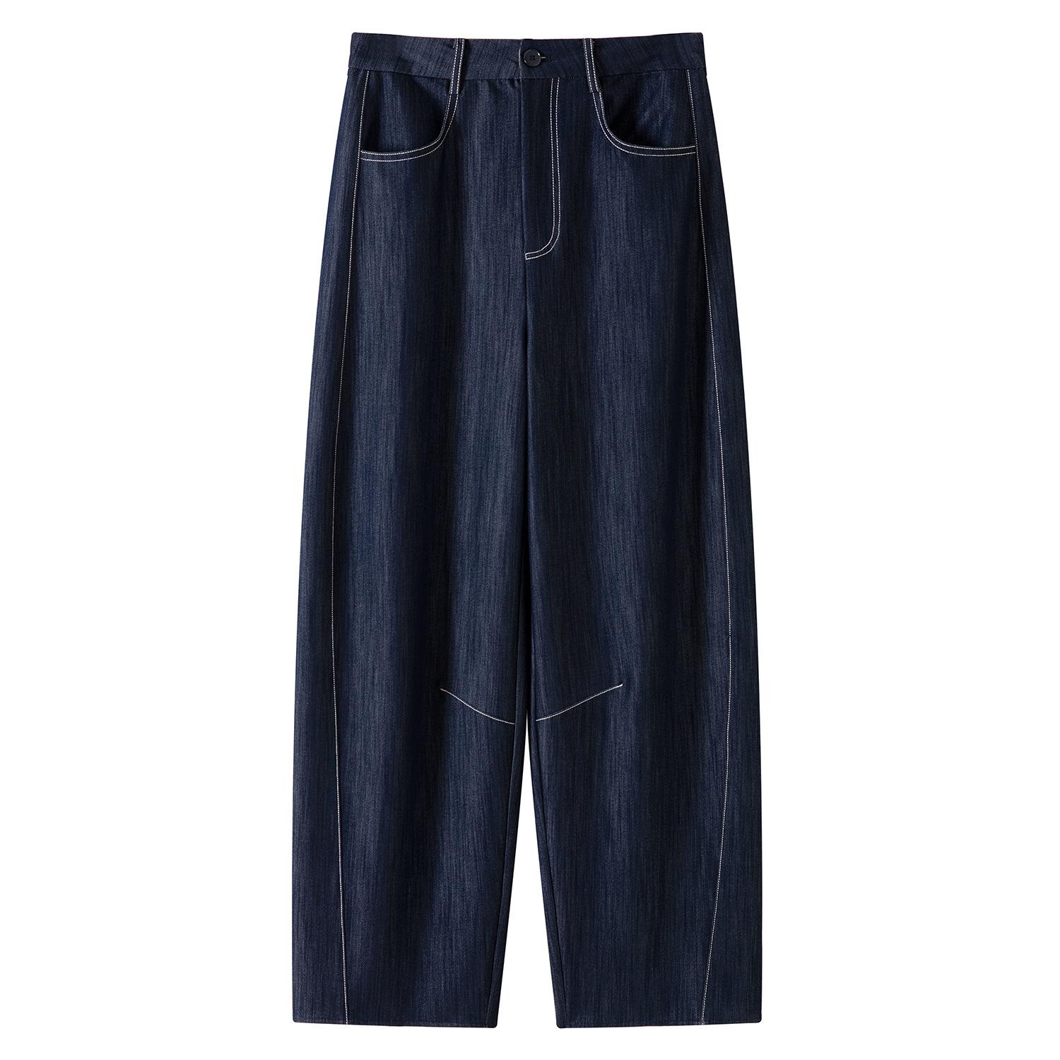 

Summer Thin Loose and Thin High-waisted Straight-leg Drape Wide-leg Pants XS
