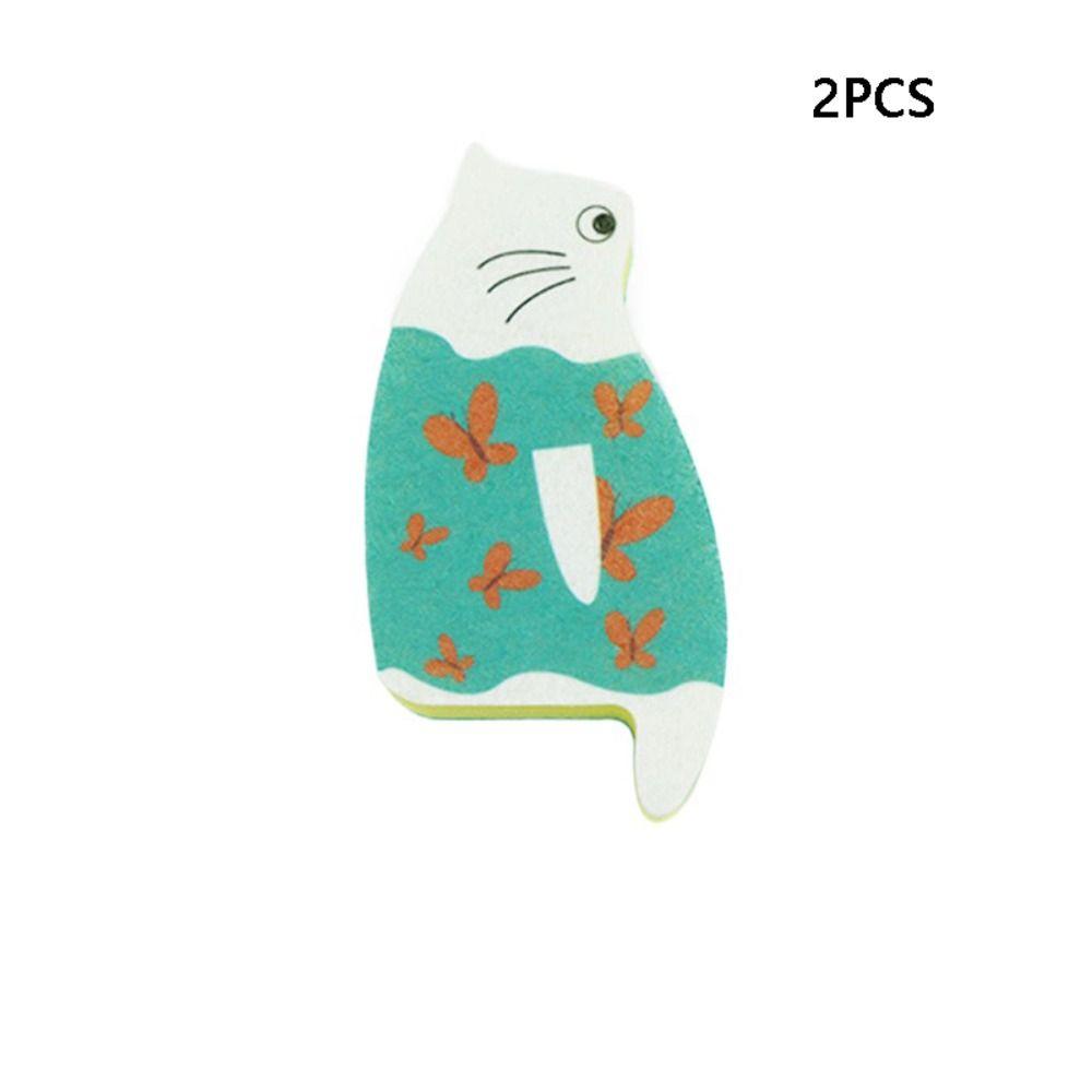 2pcs Delicate Sponge Cat Dish Sponge Non-Scratch Dishwashing Cloth  Bathroom