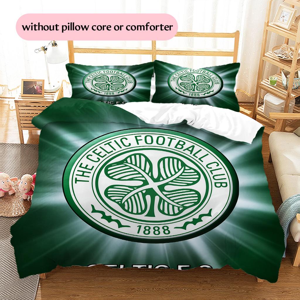 Celtic Football Club  Pattern Bedding Quilt Set  Home Decoration  Gift (1 * duvet cover + 2 * pillowcase  without core)