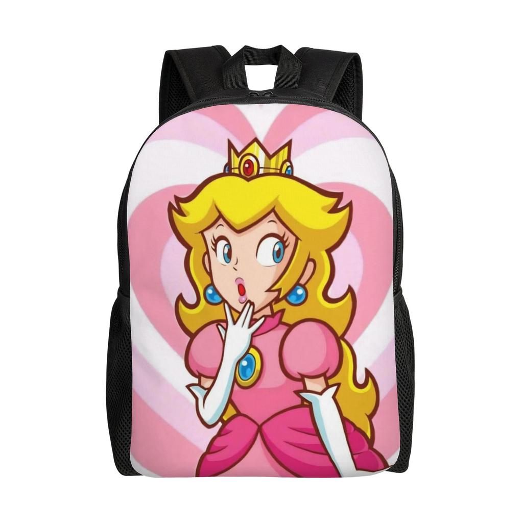 S-Super Marios Peach Princess Women Backpack Trend Children School Bag Computer Backpack Teenage Travel Rucksack