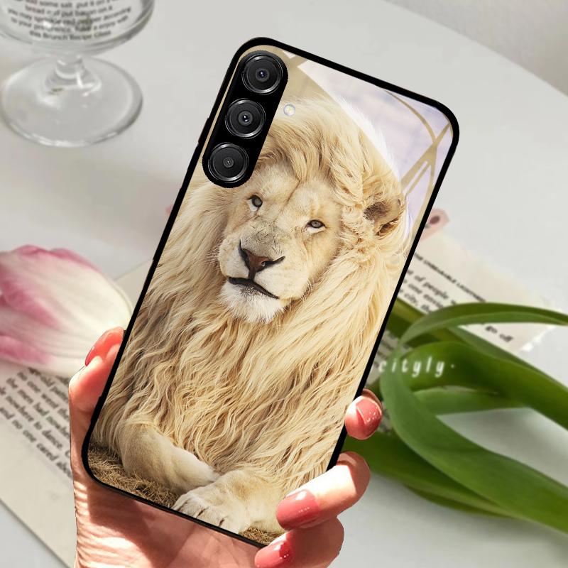 For Samsung A26 5G Case Hard PC Tempered Glass Phone Cover For Samsung Galaxy A36 A56 5G Fashion Animal Glass Protector Cases