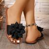 Ladies' casual and fashionable flat bottomed flower shaped slippers, lightweight cloth surface slippers for wearing the outside