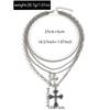Hip-hop necklace European and American jewelry multi-layer stacking cross pendant necklace women's high-end collarbone chain