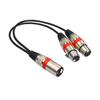 30cm audio kabel s antivibračním efektem, vyvážený přenos, zinková slitina, 2 v 1 XLR samec-XLR samice, audio prodlužovací kabel pro zvukovou konzoli