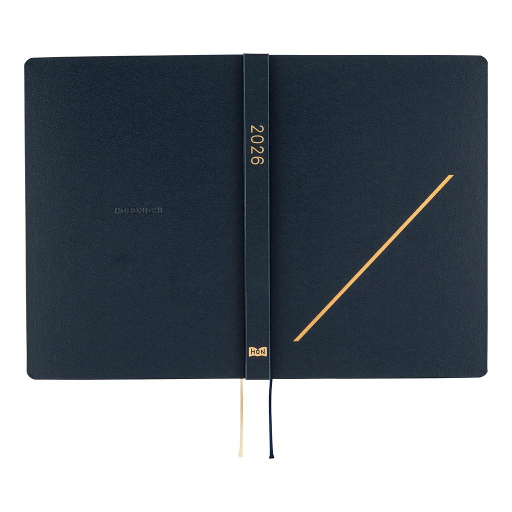 Hobonichi Techo 2026 HON Slash 1 Page Per Day January Monday (Navy) [A5 / / / Start]