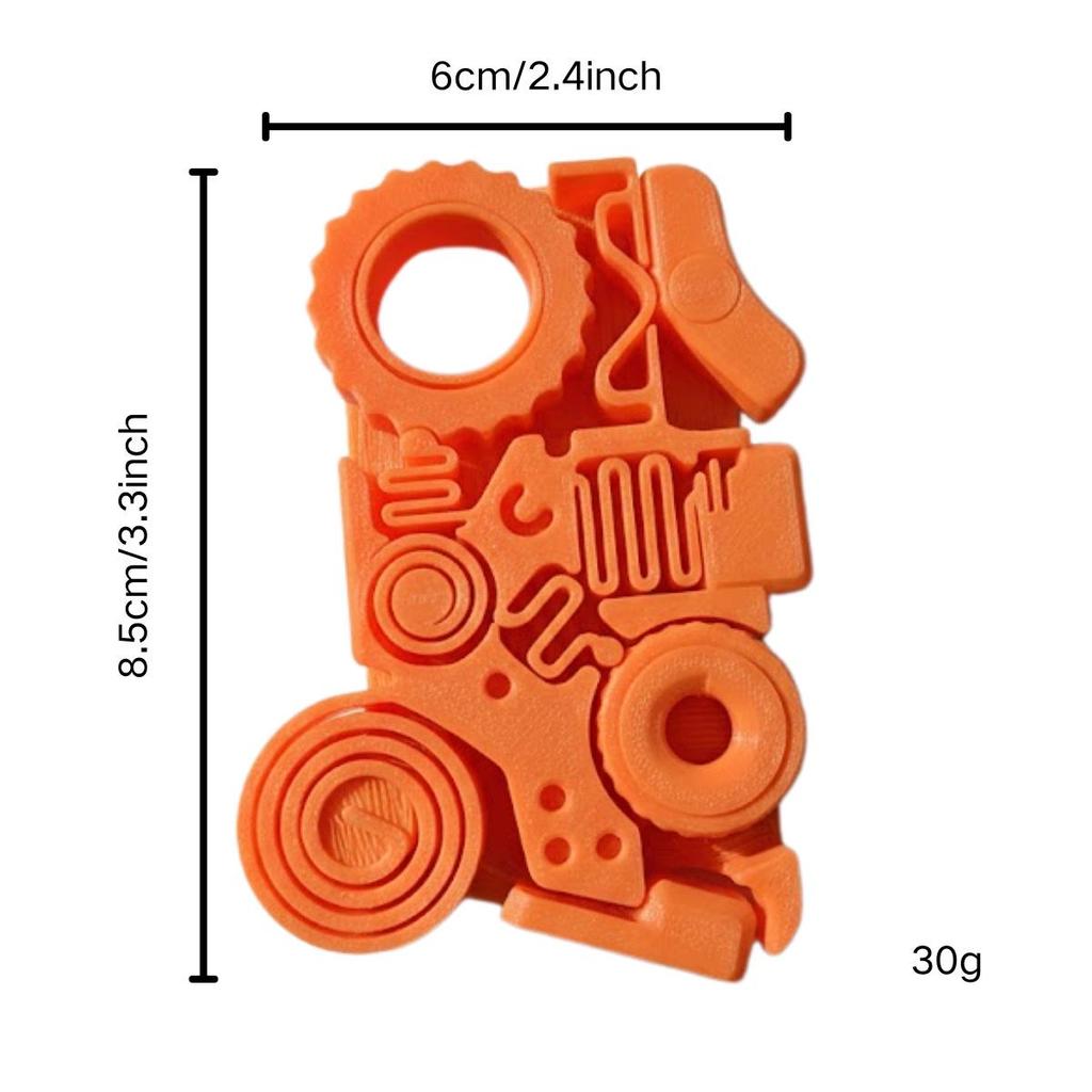 3D Printed Gear Decompression Fun Toy - 5-in-1 Desktop Decoration