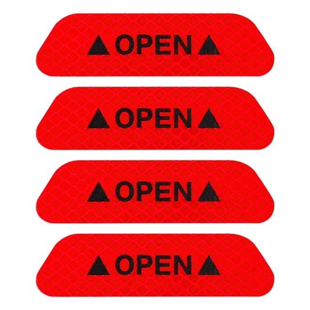 

4 шт. светоотражающая наклейка на дверь автомобиля, предупреждение об открытии отражателя, наклейка на ленту, автомобильные аксессуары, наружная внутренняя наклейка на отражатель