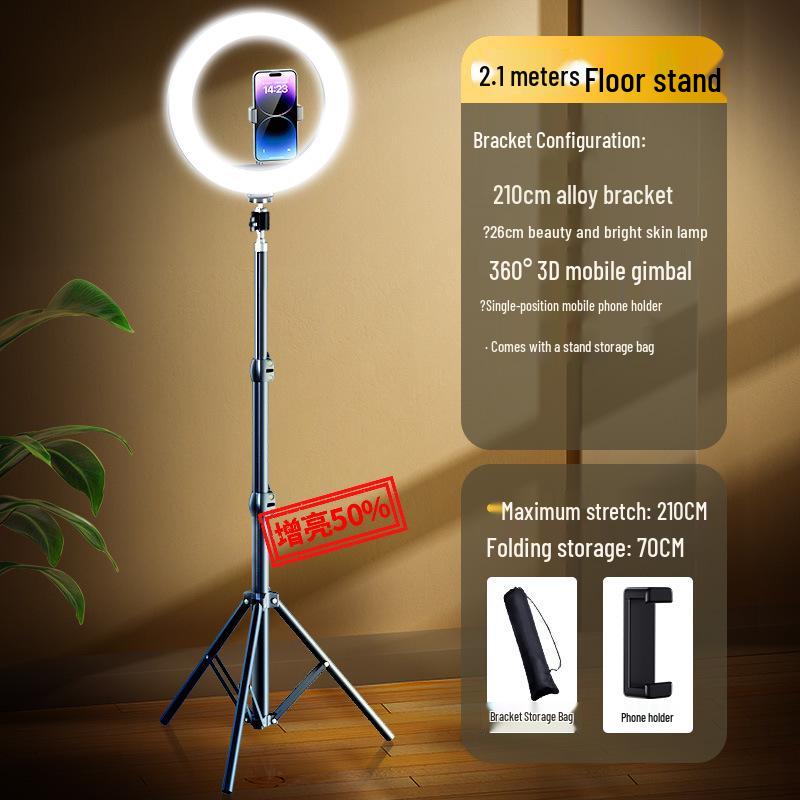 2025 Mobile Phone Streaming Stand with Fill Light for Live, Selfie, and Desktop Beauty Shots