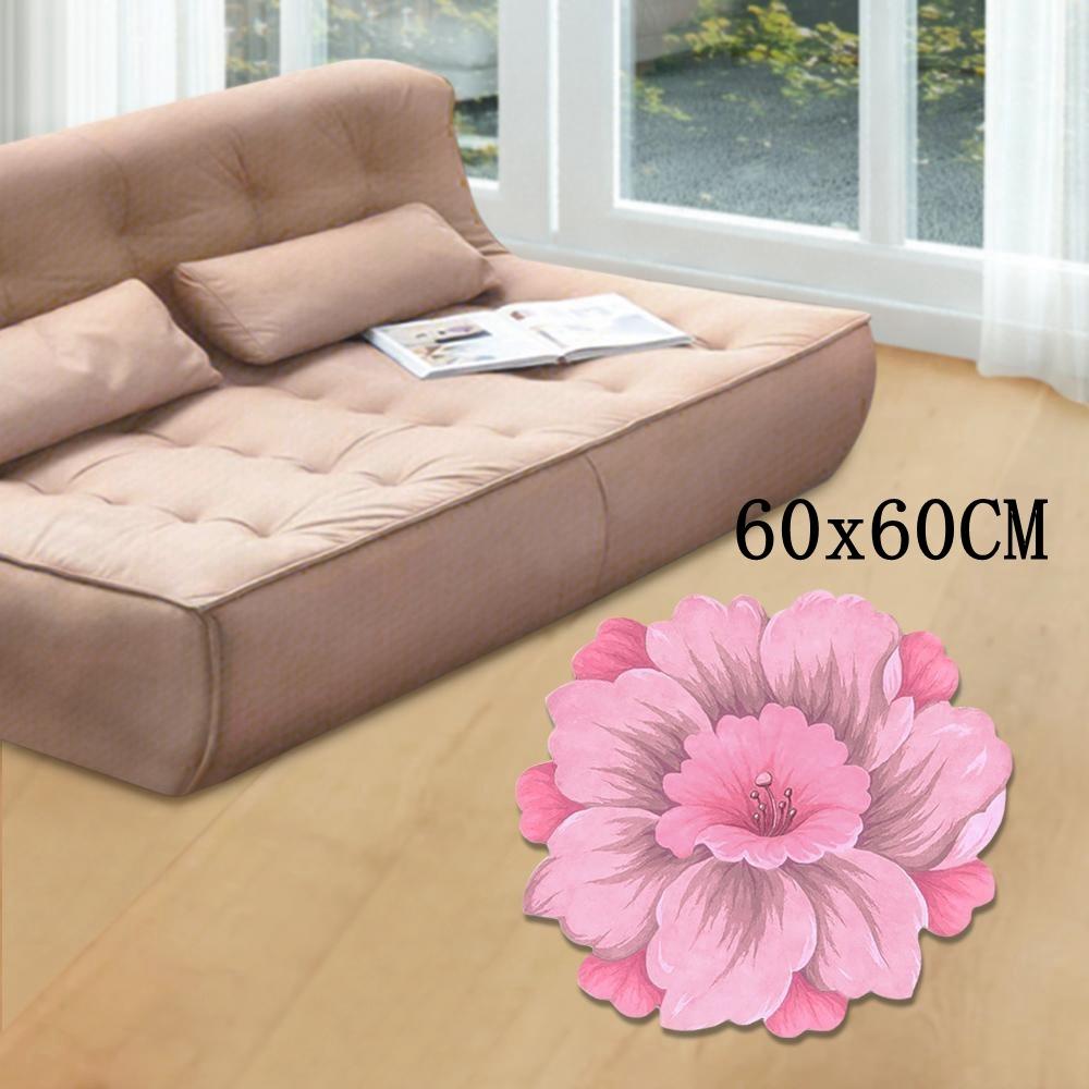 Pastoral Lotus Floor Mat Special-shaped Door Gasket Flower Carpet Living Room Tea Table Bedside