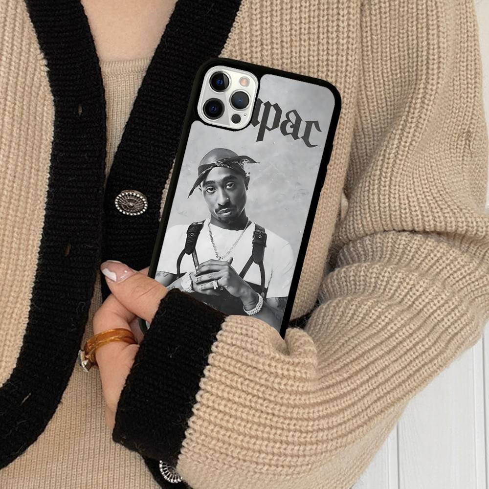 2Pac Hip Hop Singer PC+TPU Protective Phone Case For IPhone 17 16 Pro Max 15 Plus 14 13 12 11 Cover