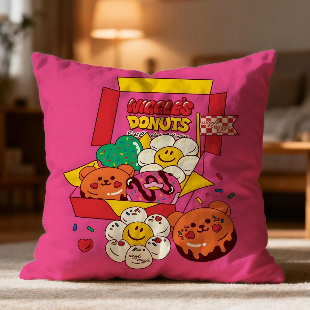 Fashion W-Wwiggle wiggleer Cushion Cover Soft Washable Pillow Case Multi-Scene for Couch Bed Travel Office Use