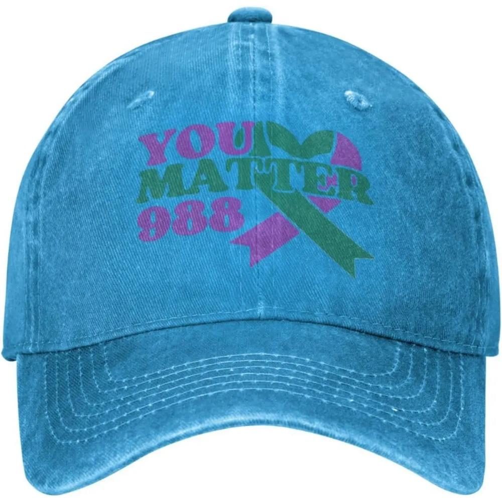 You Matters 988 Flag Suicide Prevention Awareness Hat Cowboy Black Baseball Cap Adjustable