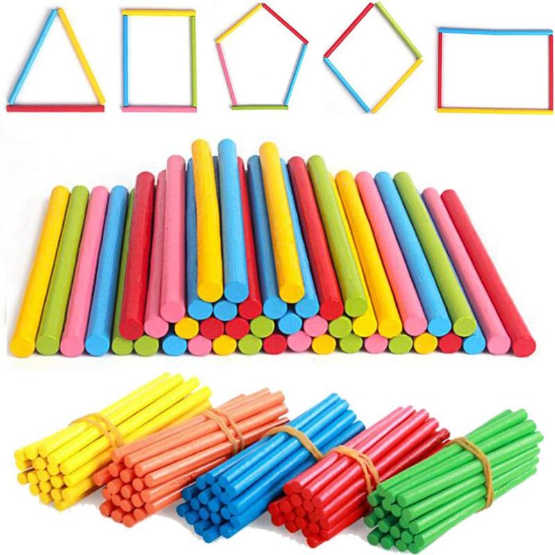 200Pcs Counting Sticks Wooden Montessori Educational Toys Math Classroom Supplies Teaching Kids Learning Kindergarten Gifts