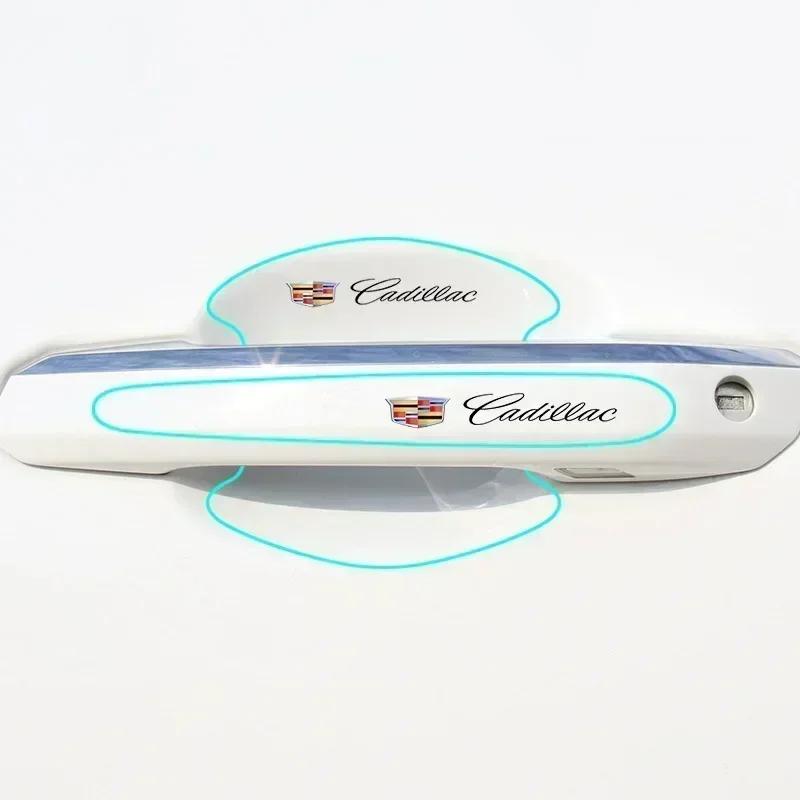 cwdjvz1 8PCS TPU Car Door Handle Protection Stickers Decals for Cadillac CTS ATS SRX Deville BLS XT4 XT5 XT6 STS XTS SLR XLR CT4 CT5 CT6