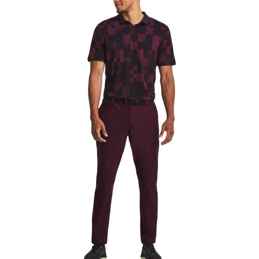 Under Armour Polo Shirts Men's Burgundy Polo Collar Moderate Straight Fit Unisex 1379734-600