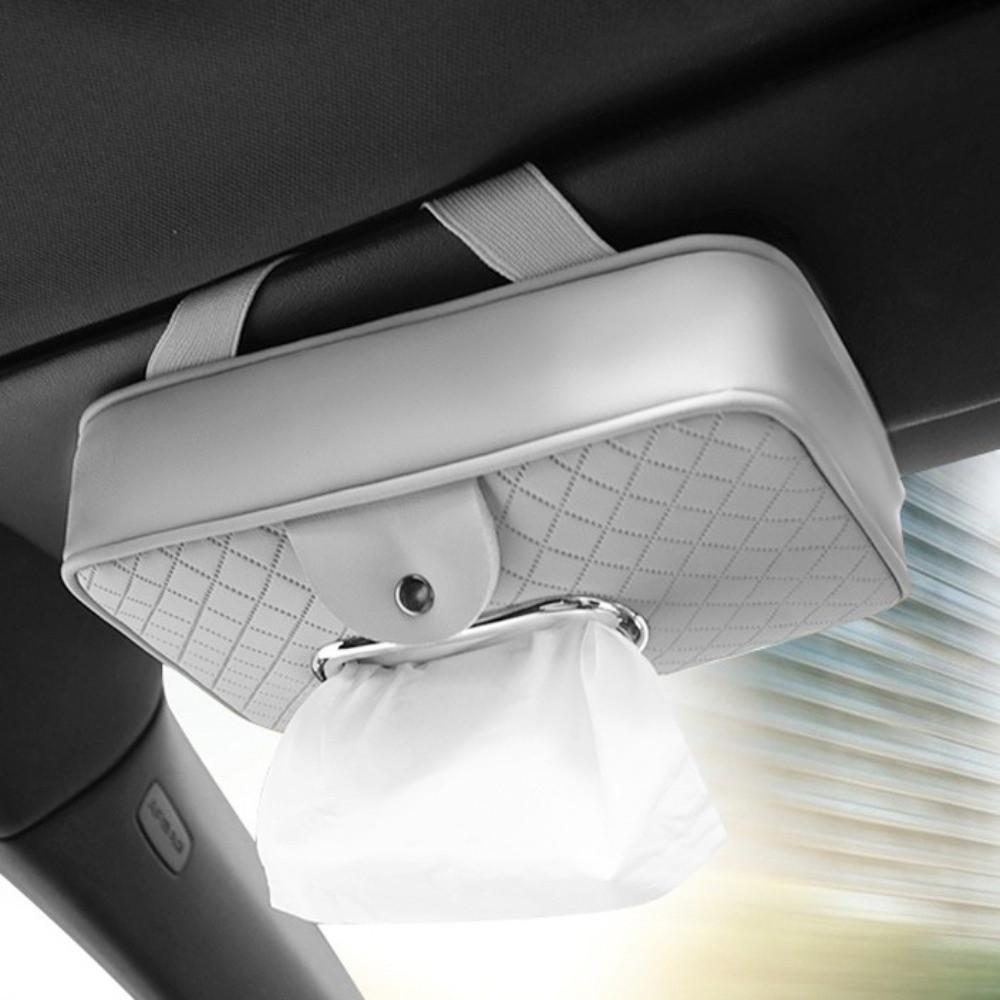 Thickened Car Visor Tissue Box PU Leather Backseat Tissue Case Car Interior Accessories