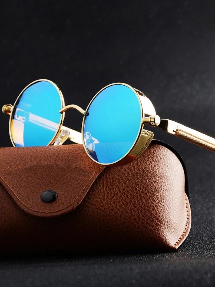 Metal Punk Sunglasses Men Women Fashion Round Glasses Brand Designer Vintage Sun Glasses High Quality  57