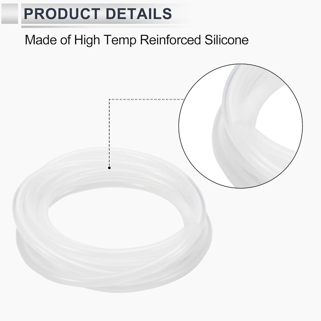 1 Pcs Silicone Vacuum Tubing Hose High Temperature 10FT 3/16" 5mm ID 2.5mm Thickness Automotive Vacuum Line 130PSI Max Pressure Clear