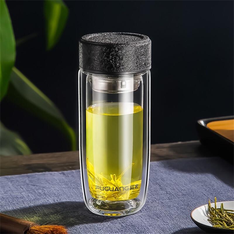 Fuguang Yiqing Classic Business Double-Wall Glass Tea Tumbler