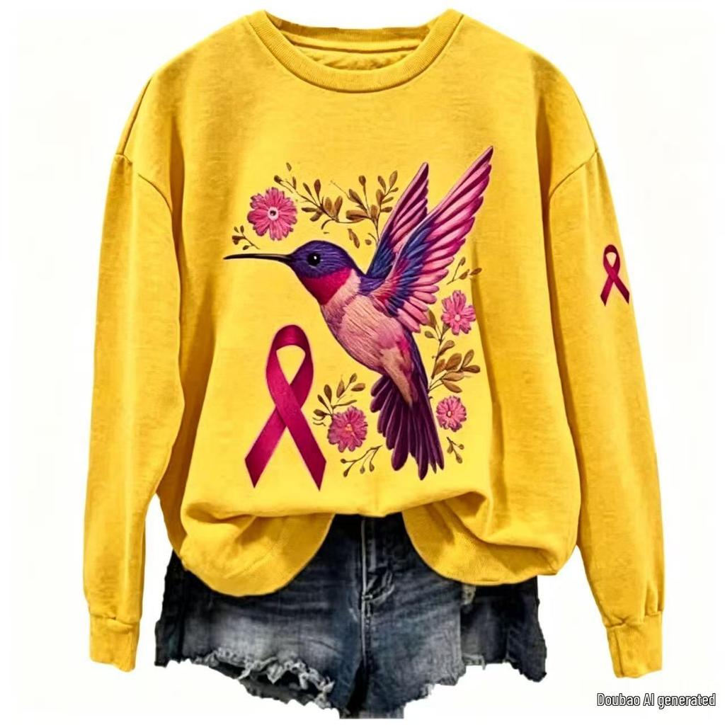 Women's Autumn/Winter Sparrow Print Velvet Hoodie