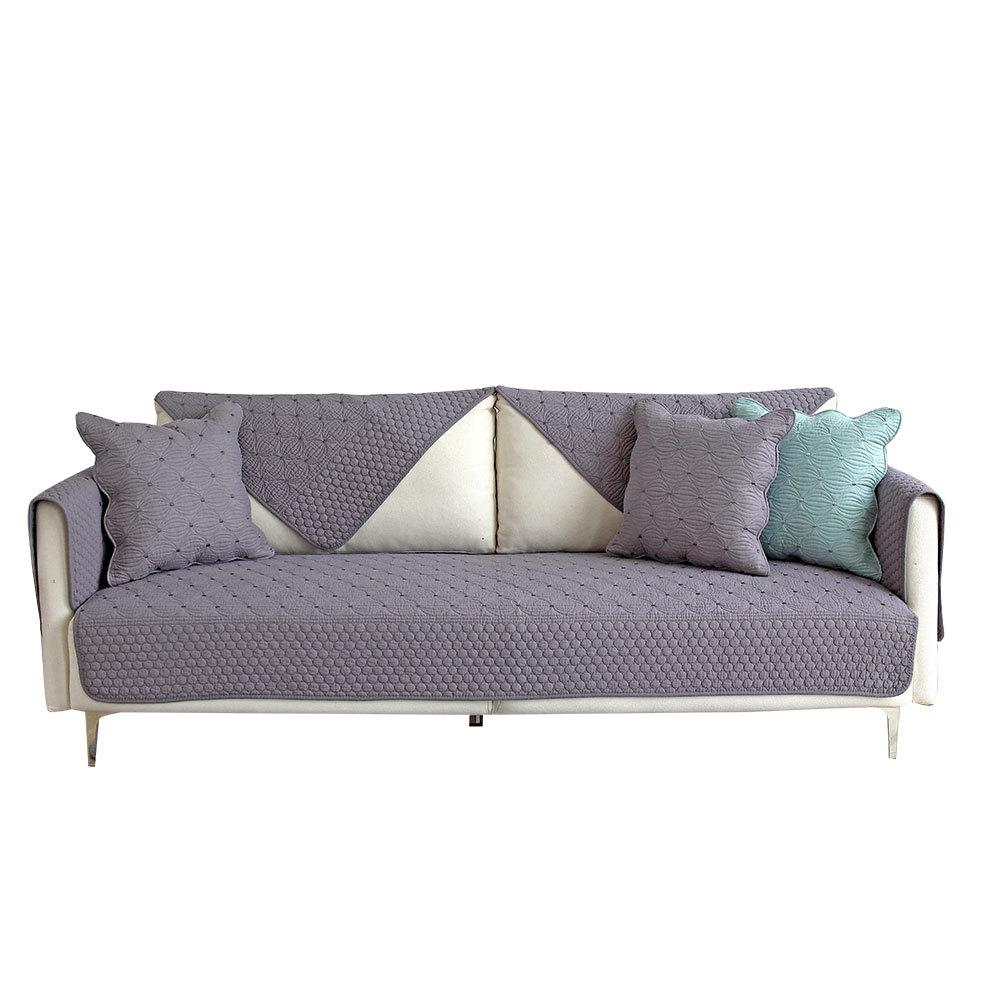 Four Seasons Universal Cotton Sofa Cushion Fabric Modern Simple Double-Sided Pure Cotton Embroidery Sofa Cushion Winter Sofa Covers