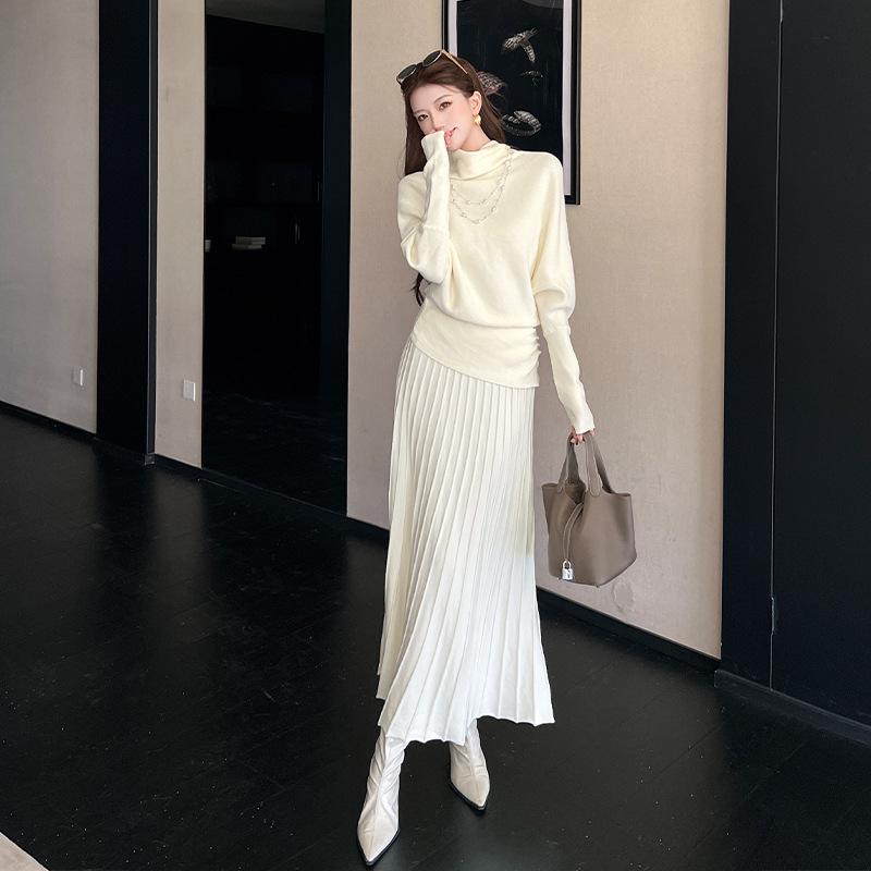 High-Quality Autumn/Winter Knit Sweater Skirt Set for Women