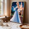 Starry Castle Cinderella New Pearl-Inlaid Frameless Art | Handmade Pearl Craft, Night Castle Staircase Theme, for Romantic Fairy Tale Decor