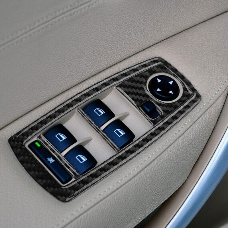 5Pcs Carbon Fiber Window Lift Switch Cover Trim For BMW X3 E83 2004-2010 Type A